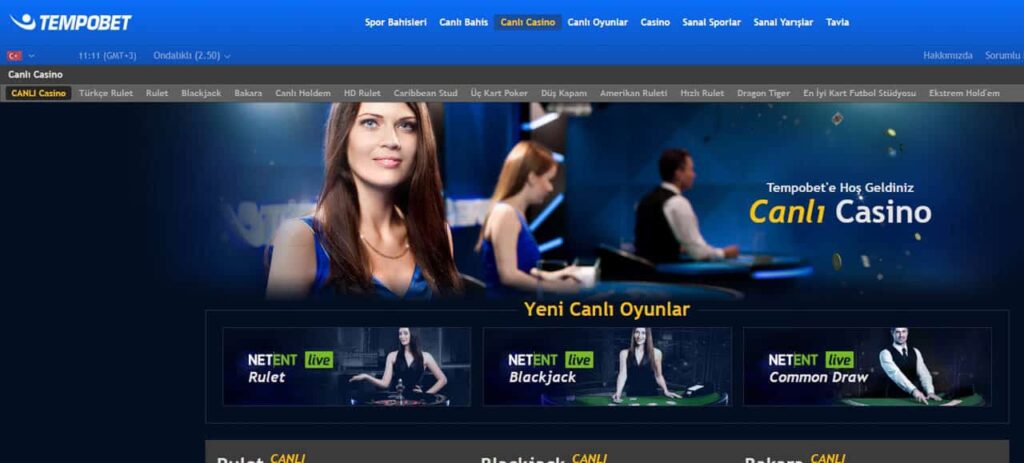 Tempobet Canlı Casino Lobileri ve Krupiyerler